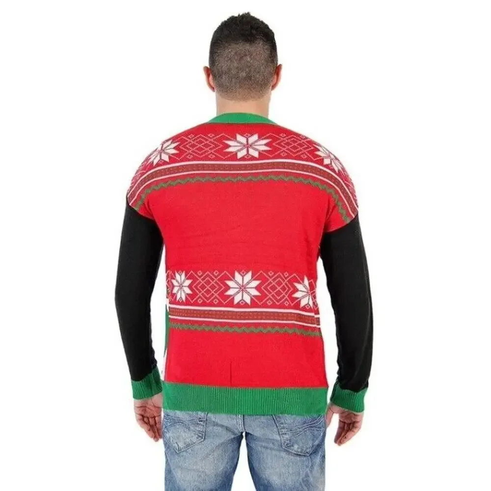 Junk Food Mens Large Star Wars Boba Fett Ugly Christmas Sweater Cardigan - Picture 15 of 15